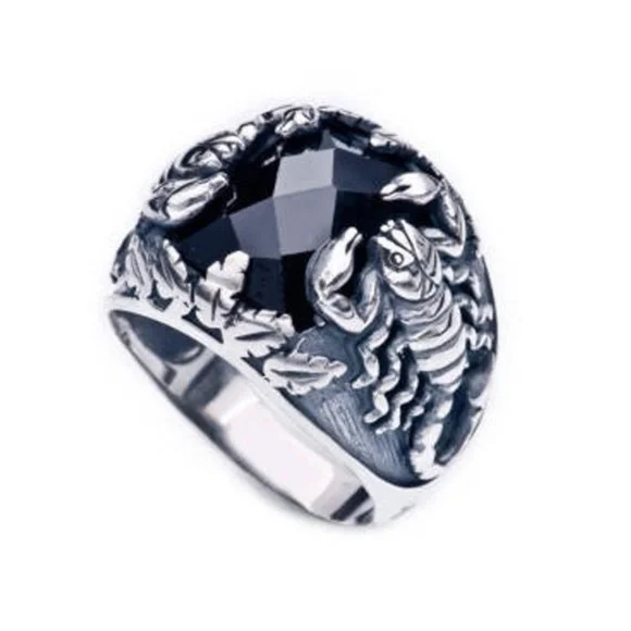 925 Sterling Silver Scorpio Men's ring - Picture 6 of 8